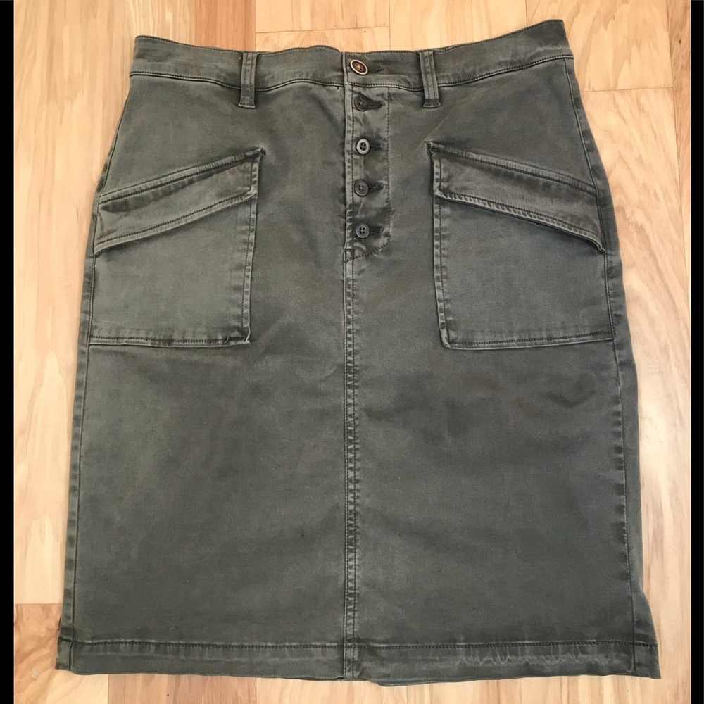 Anthropologie olive green skirt